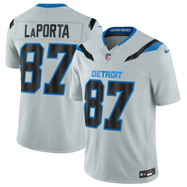 Men's Silver Detroit Lions #87 Sam LaPorta 2026 F.U.S.E. Rivalries Collection Limited Stitched Football Jersey